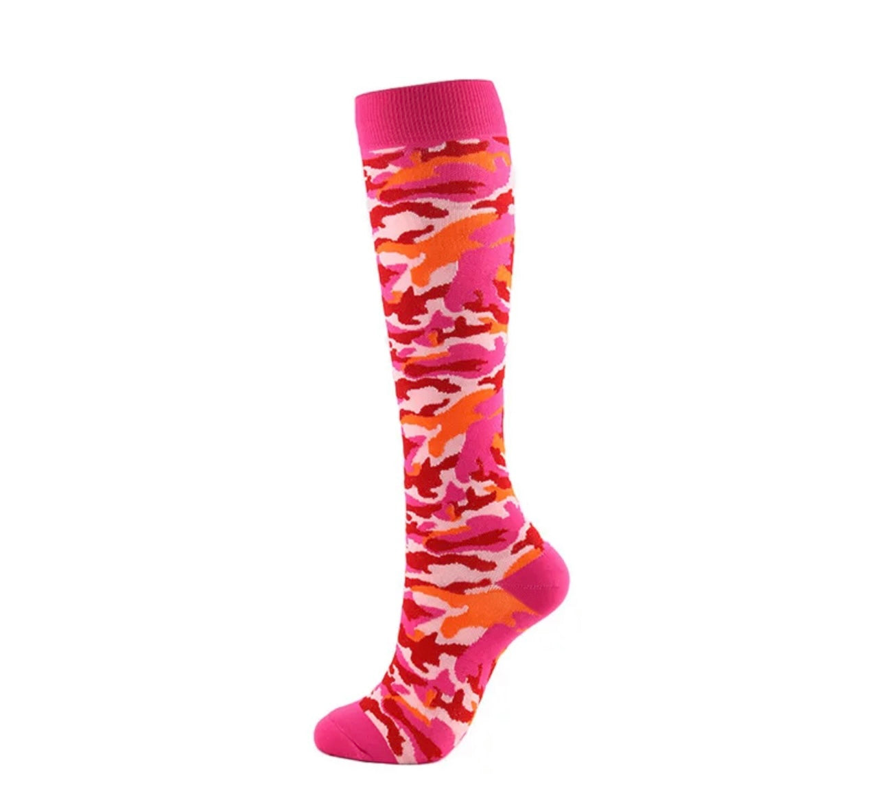 Hot Pink Camouflage Compression Socks