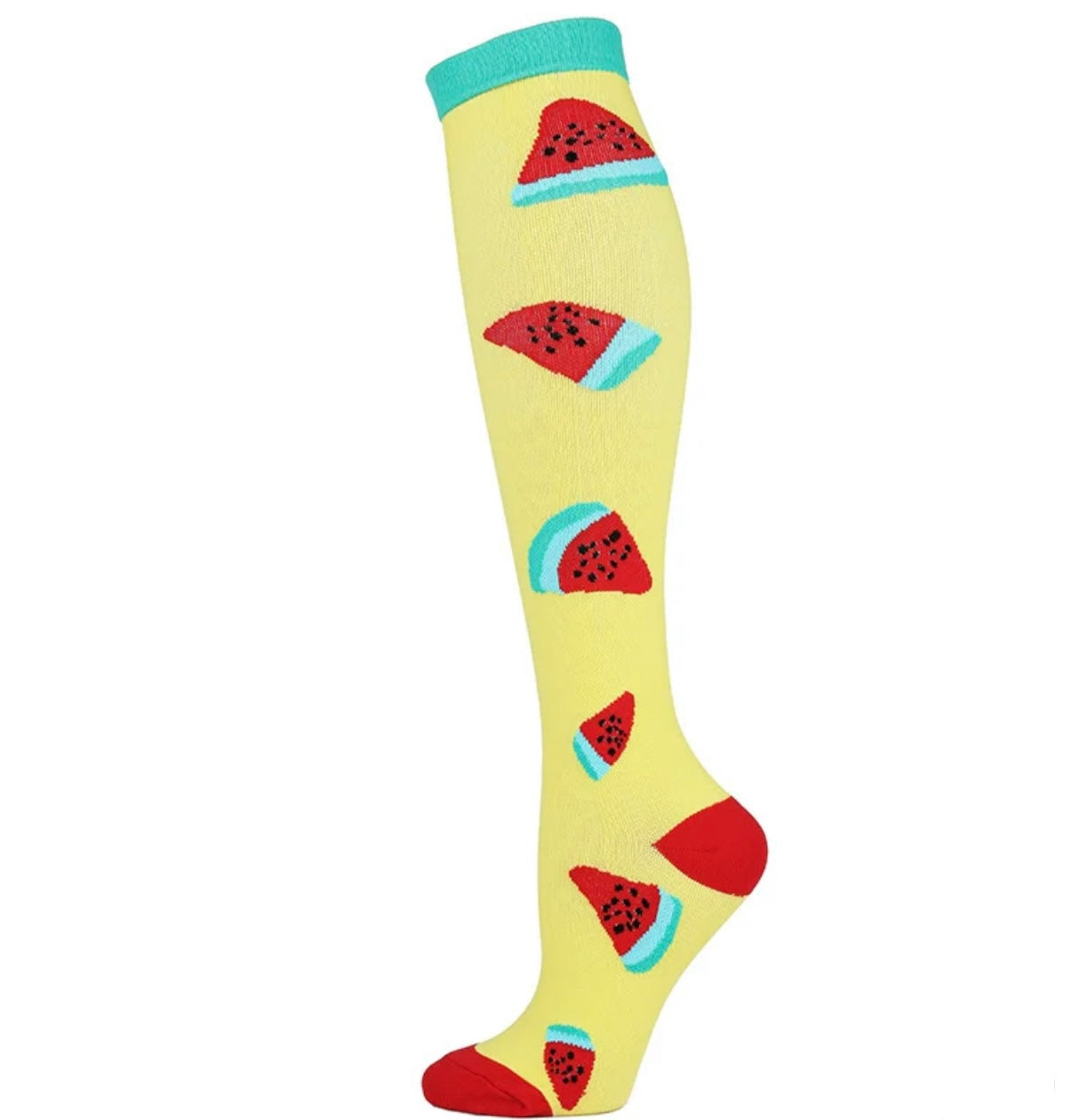 Yellow Watermelon Compression Socks