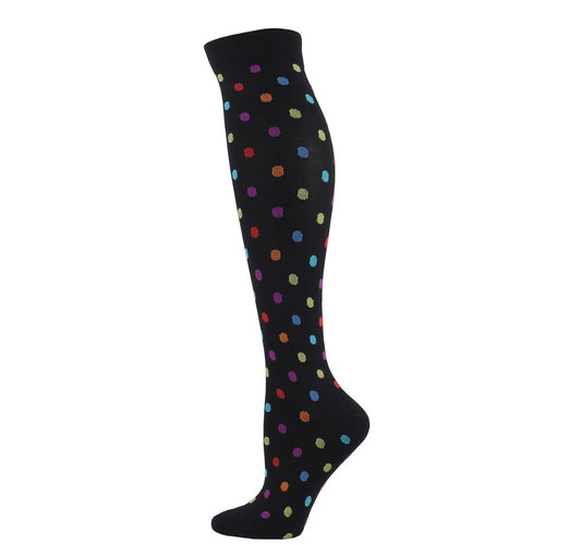 Black Colorful Dots Compression Socks