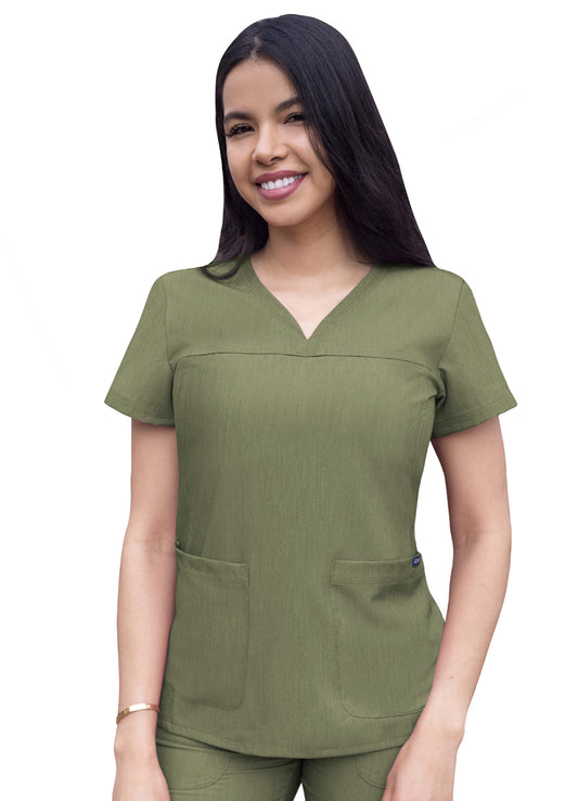 Adar Pro V-Neck Top Heather Olive