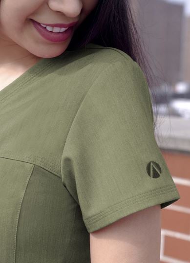 Adar Pro V-Neck Top Heather Olive