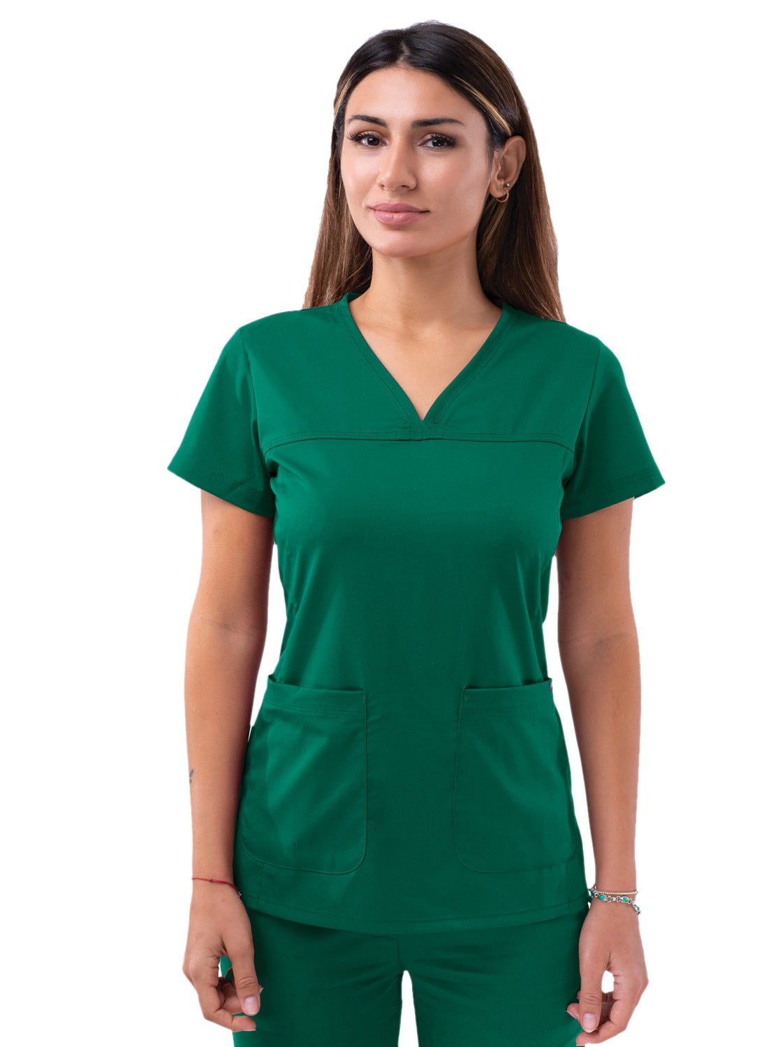 Adar Pro V-Neck Top Hunter Green