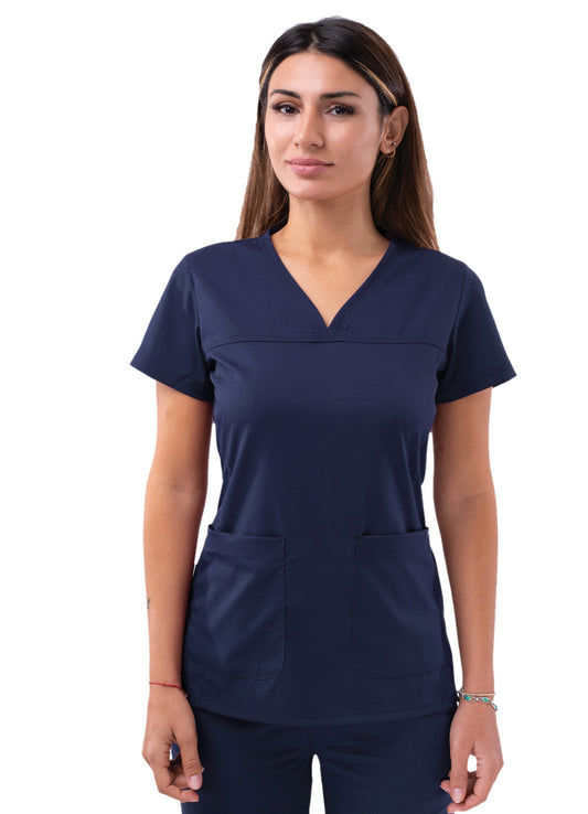 Adar Pro V-Neck Top Navy Blue