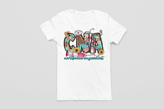 CNA Nursing Assistant Cheetah Tee